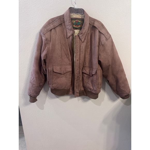 Vintage G-III Global Identity Bomber Jacket Men's Large Pilot Style Brown - Picture 1 of 5